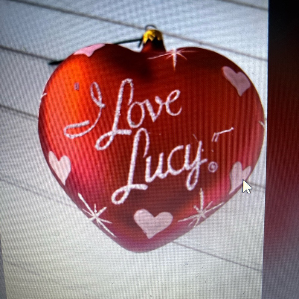 Vintage blown glass I love Lucy ornament